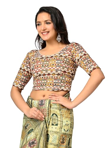 Image of Colorful Street Cotton Stretchable Round Neck Printed Blouse