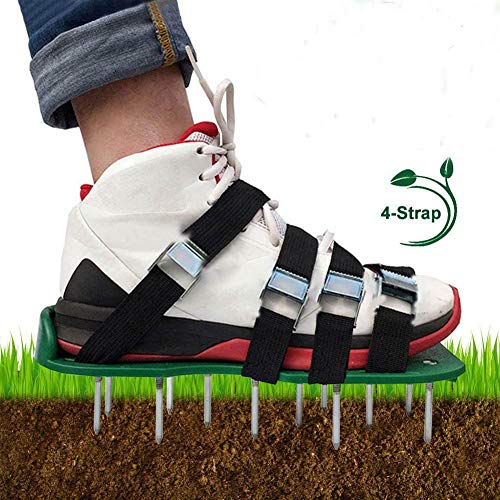 Mingna Lawn Aerator Shoes,with Universal Size，Adjustable Straps for Effectively Aerating Lawn Soil