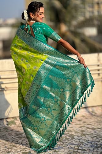 Image of SGF11- Women's Kanjivaram Woven Soft Silk Saree With Blouse Piece
