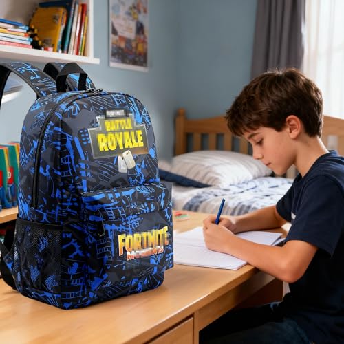 Gaming Backpack Boys School Bag Teen- Anime School Rucksack with Adjustable Shoulder Straps, 3d Printed Book Bags, Big Capacity Children's Schoolbag Waterproof Backpack for Gamers Gifts Hiking Travel - Image 3
