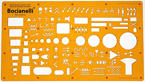 Preisvergleich Produktbild Elektro Symbole Elektrotechnik und Elektronik Elektriker Hausinstallation Schaltzeichen EDV Elektronische Datenverarbeitung DV Programmablaufplan Schablone Zeichenschablone Technisches Zeichnen
