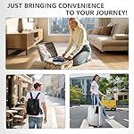 2-Piece Upgraded Aircraft Foot Hammock with Memory Foam,Large Size Airplane Foot Rest - Soft & Comfortable feet Hammock,Travel Essential for Relieving Foot Pain and Swelling - Image 5