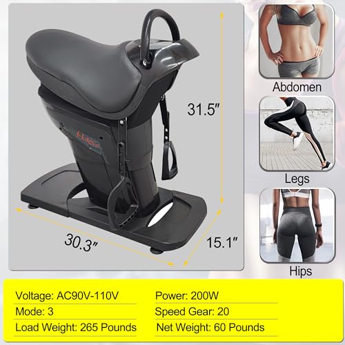 Image of Electric Horse Riding Simulator - Abdominal Fitness Exercise Machine, LCD Display - Horse Riding & Abdominal Exercise
