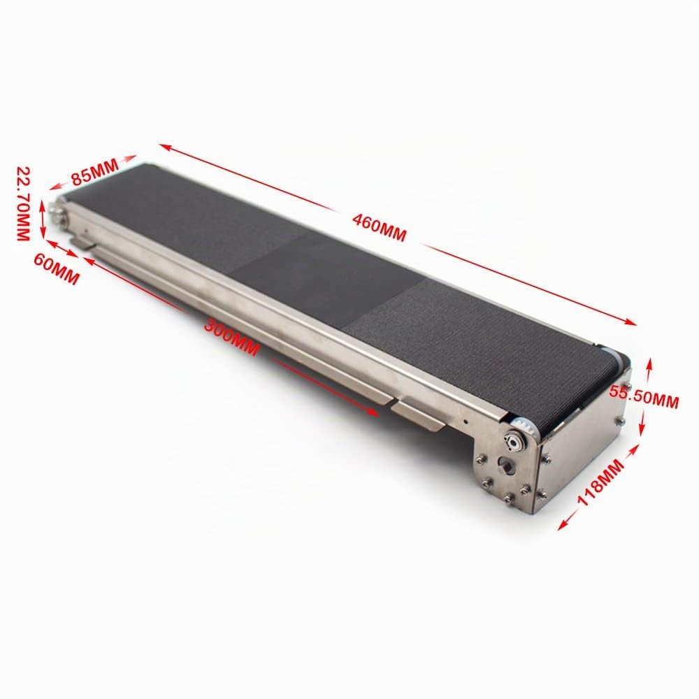 DC24V Mini Convoyeur en Acier Inoxydable, Distributeur Automatique, Voie de Chargement, Bande Transporteuse Automatique, 460x85mm, Charge 3.5-5kg (Standard)