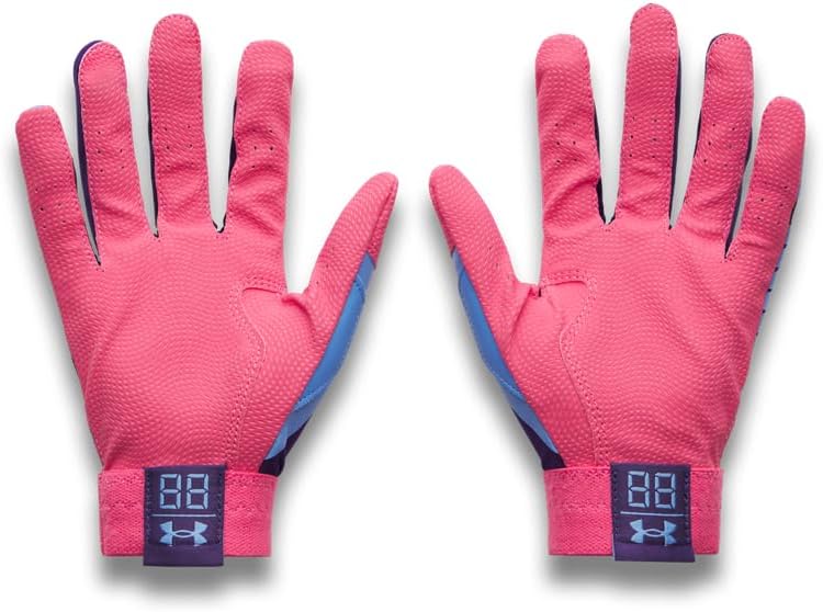 Under Armour Boys' Youth Clean Up Baseball Gloves, (452) Ceylon/Super Pink/Super Pink, Large