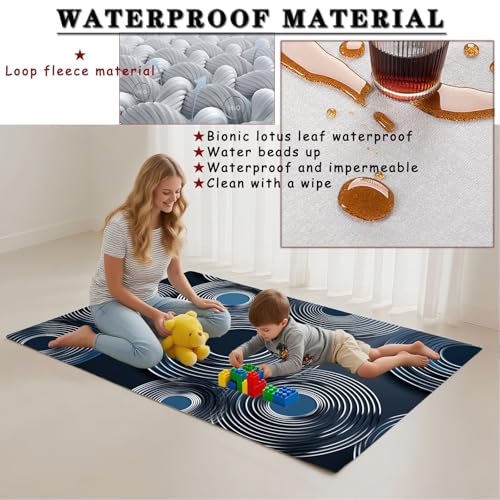 Tapis de salon lavable en pile bouclée douce antidérapante - 3