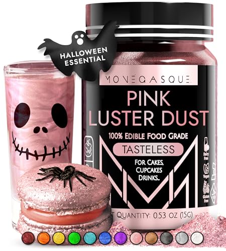 MONÉGASQUE Pink Edible Glitter for Drinks &amp; Cakes, Luster Dust, 15g