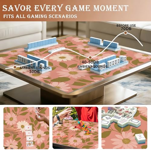 Tapete Mahjong anti ruido 33x33 pulgadas con bolsa miniatura 4