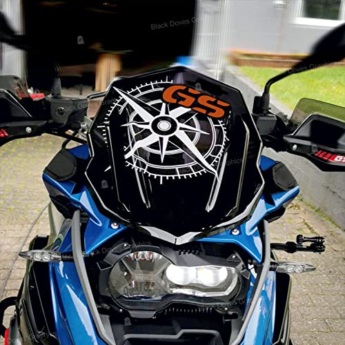 Autocollant boussole Motorrad F800 R1200 GS sticker pare-brise moto orange