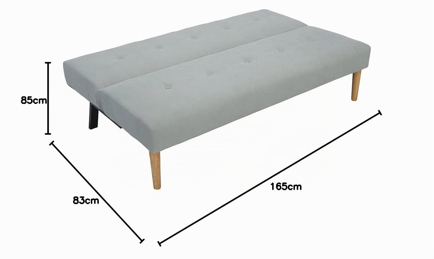 ITALFROM Divano Sofà Bed AZZURRO 165X85X83 cm Senza Braccioli Letto 2 Piazze