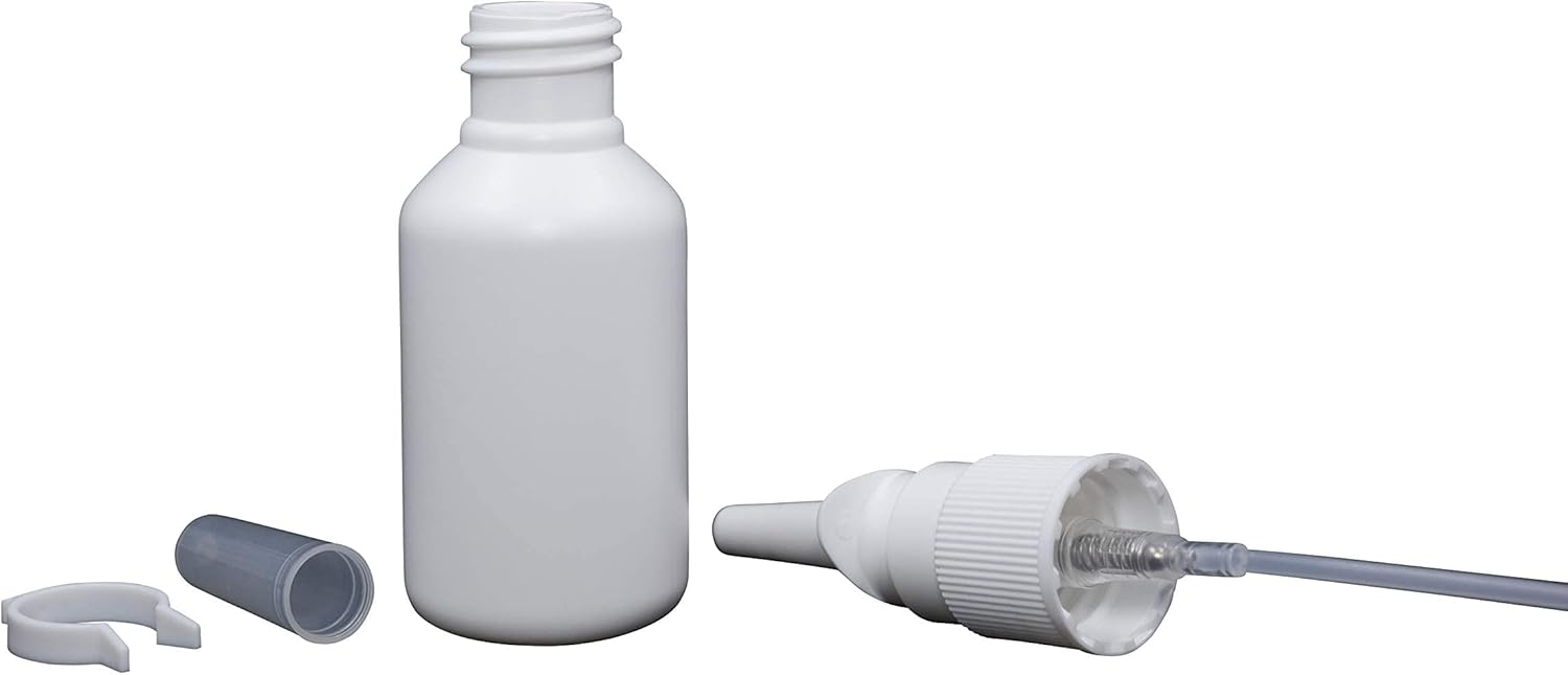 Snoot! 10-Pack 1 oz (30ml) Nasal Spray Bottle Mist Sprayer - Empty Refillable White Plastic Spray Bottles - Reusable Nasal Sprayer for Nasal Medications