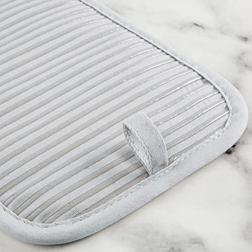 Image of KITCHENAID Quilted Cotton Terry Cloth Oven Mitt, Pot Holder, Kitchen Towel 4-Pack Set, Heat Resistant, Silicone Grip, 16 inchx26 inch, 7 inchx13 inch & 7 inchx10 inch, Matte Grey