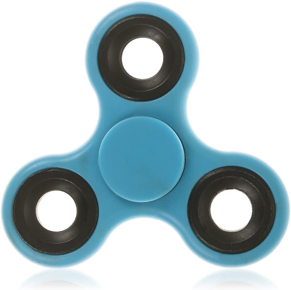 Toyland® Fidget Hand Spinner - Soulagement du Stress et de l'anxiété - Couleurs Assorties (Anneaux Bleu Clair et Noir)