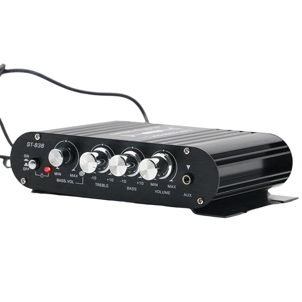 838 Amplificateur de Puissance HiFi 2.1 Canaux 80 W X 2 Amplificateur de Son Stéréo pour Basses avec Sortie Caisson de Basses Amplificateur Audio Domestique Noir