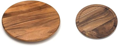Lipper International Tocadiscos de cocina Lazy Susan de madera de acacia de 18 pulgadas y tocadiscos de cocina de madera de acacia internacional de