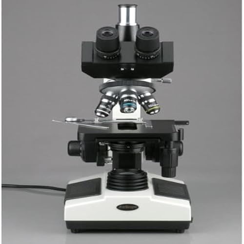 Miniatura 2 de AmScope Microscopio trinocular compuesto profesional T390B, aumento 40X-2000X, oculares WF10x y WF20x, Brightfield, iluminación halógena,