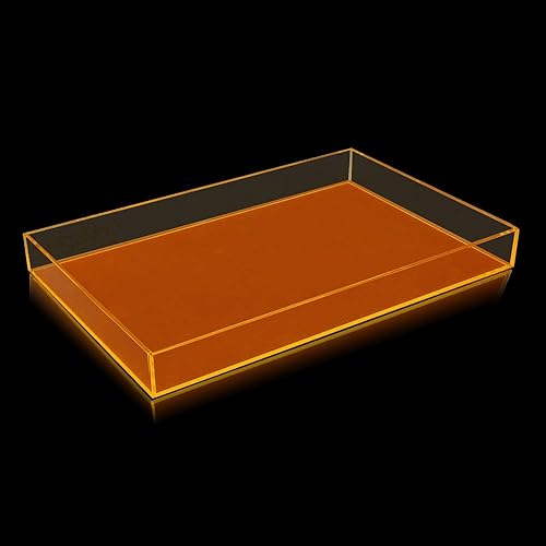 Miniatura 3 de Electric Neon Luxe Clear Acrylic apilable cosméticobandeja de joyería - naranja caliente