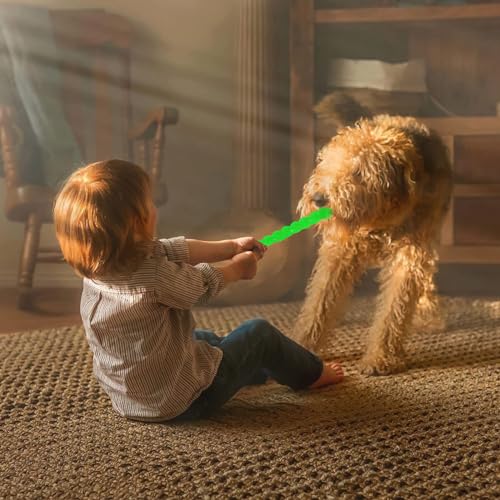 Nivofu Robustes Kauspielzeug für Hunde, Hundespielzeug aus Gummi, Hundezahnbürste, Zahnen Kauen Spielzeug, Zahnreinigungsspielzeug, Putzstab für mittlere und große Hunde und kräftige Kauer, Grüner