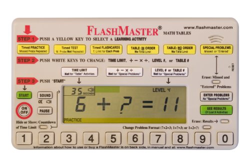 flashmaster handheld computer for mastering all basic math facts 3 month warranty