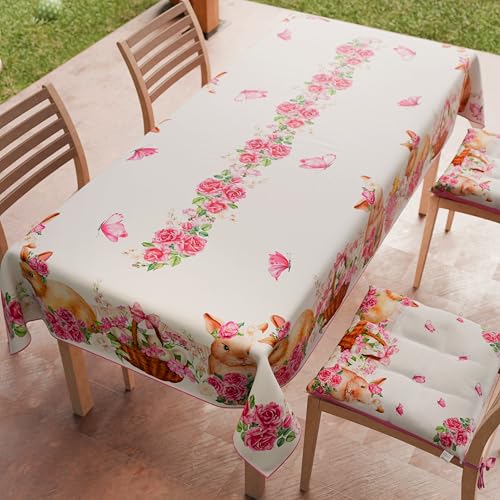 PETTI Artigiani Italiani - Ostertischdecke Fleckenabweisend Rechteckige 140x300 cm 14 Personen, Küchentischdecke aus Mikrofaser… – Ansicht 2