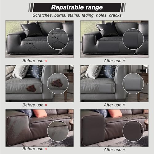 leder reparatur set, 30 x 21 cm-2er kunstleder selbstklebend,lederflicken selbstklebend für Möbel, Sofa, Autositze, Taschen, Leder Reparatur und Renovierung(Rot)