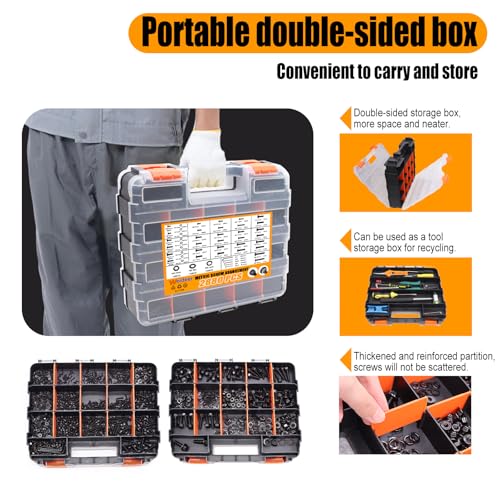 Image of weideer 3160PCS Metric Flange Bolt Assortment,Metric Screw Assortment,12.9 Alloy Hex Socket Head&10.9 Alloy Hex Button Head&10.9 Flange Hex Nuts and Bolts,M2 M3 M4 M5 (4-30mm) M6x1.0 M8x1.25 M10x1.5