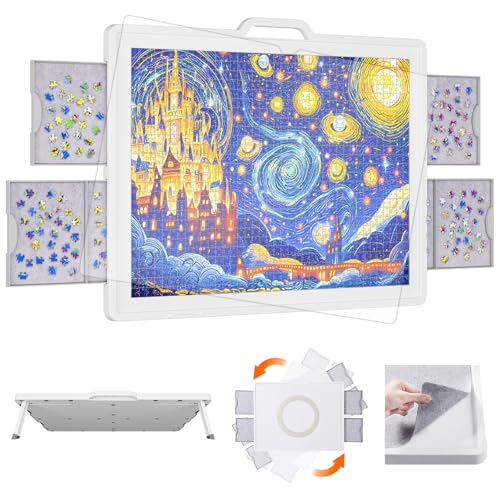 Planche puzzle 1500 pièces avec support inclinable et 4 tiroirs