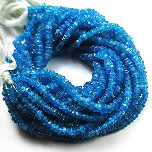 Apatite bleue perles facettées contre les bijoux ternes fil de rondelles 3mm 5mm de rechange