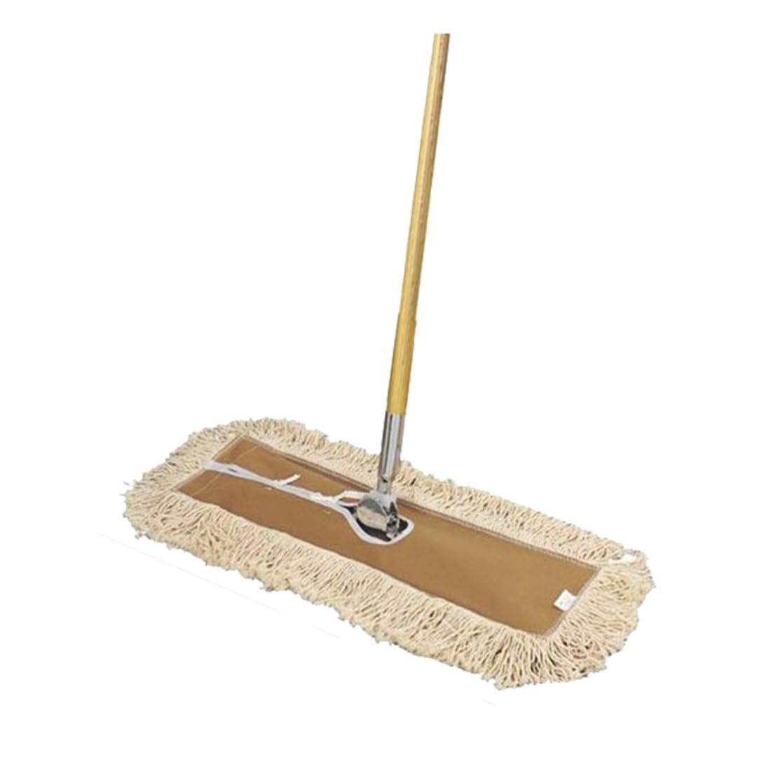 Clim Profesional - Mopa Industrial de Algodón Natural Sistema Luxury Pro 95CM. Incluye Mango y Bastidor. Limpieza y Barrido de Suelos. Elimina Polvo y Suciedad Fácilmente. Tamaño 95CM