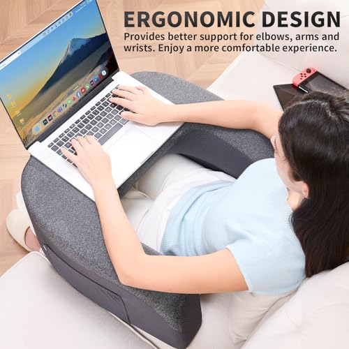 Image of cooloo8 Reading Pillow, Lap Desk, Laptop Pillow for Lap, Large Gaming Pillow for Reading, Working, Gaming or Sitting in Bed Floor Couch(Dark Grey)