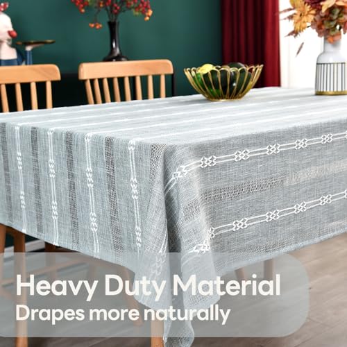 Yofori Heavy Duty Cotton Table Cloth for Rectangle Table Rectangular Farmhouse Vintage Tablecloth Washable Rustic Table Cover (Gray, Rectangle, 52''x120'', 10-12 Seats) by Yofori - Used condition - Image 4