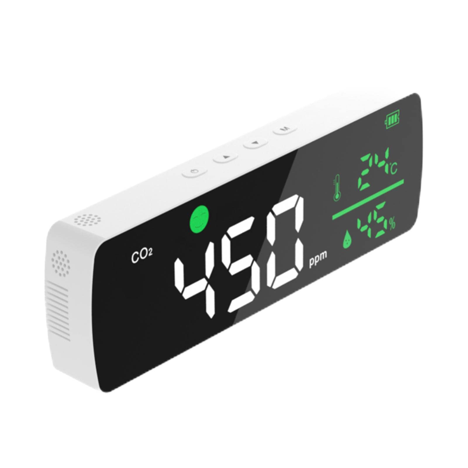 Yiida CO2 Escritorio - Detector dióxido Carbono Montaje en Pared - Medidor CO2 con Sensor NDIR, Calidad del Aire para monitorear el Nivel ppm Humedad