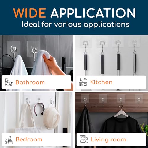 GLUIT-Adhesive-Large-Wall-Hooks-for-Hanging-Heavy-Duty-22-lbs-Hooks-for-Walls-No-Damage-Towel-Sticky-Clear-Hooks-Waterproof-Home-Bathroom-Kitchen-Office-and-Outdoor-6-Pack
