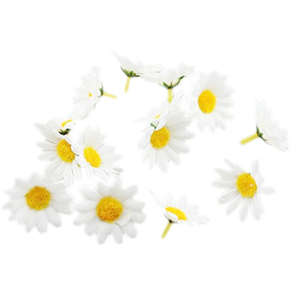 Pack of 100 Artificial Silk Daisies for Decorating Offices, Homes and Wedding Parties