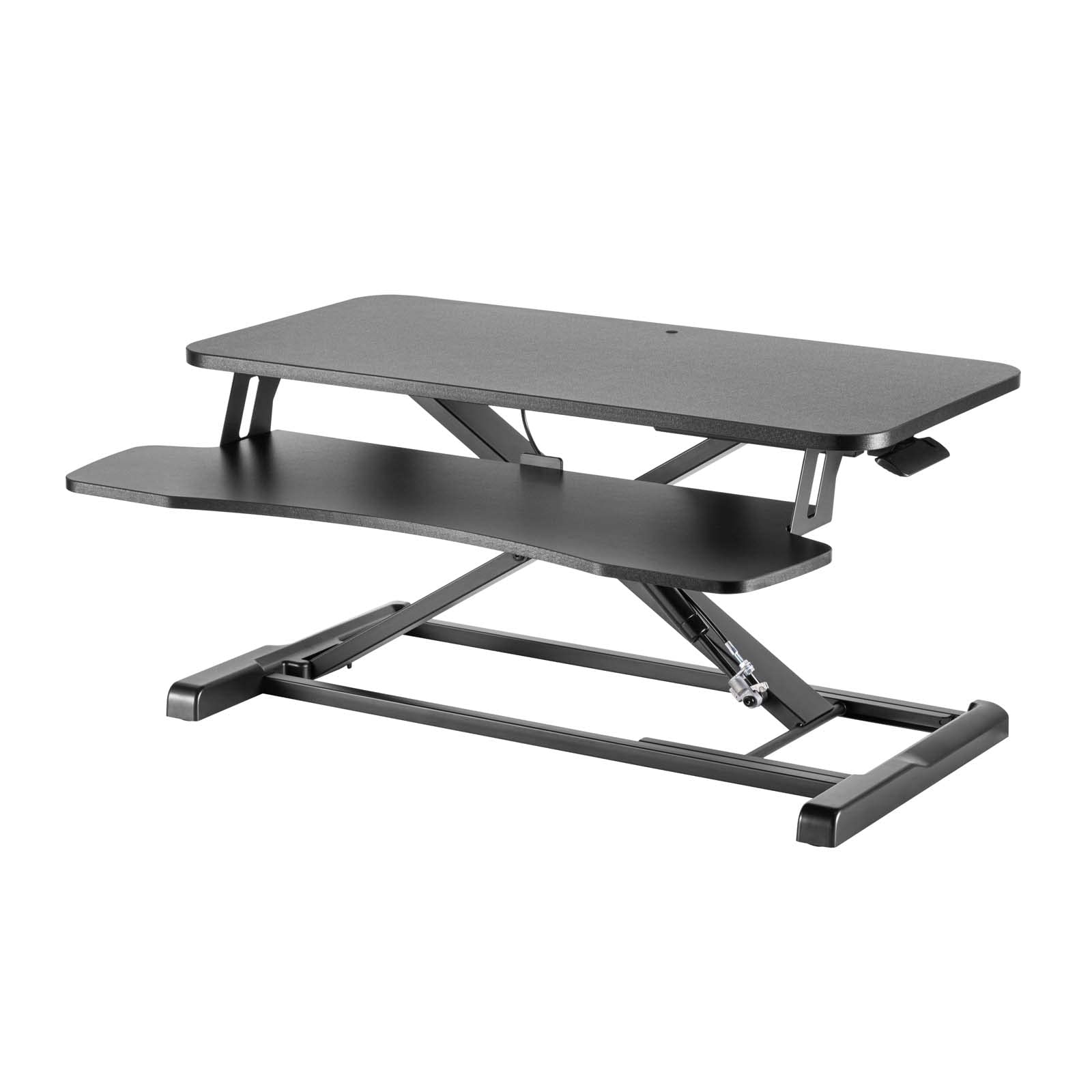WilTec Toboli Schreibtischaufsatz mit Tastaturablage 80x40cm höhenverstellbares Steh-Sitz-Pult für Monitore