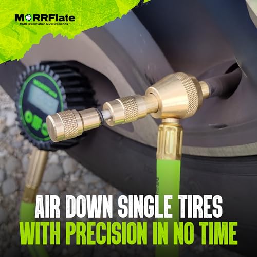 Image of MORRFlate Single Tire Deflator | Rapid Air Deflator with 1-150 PSI Digital Gauge | Includes Purge Valve, 16 Inch Hose, and Rip Away Molle Panel Carrying Case