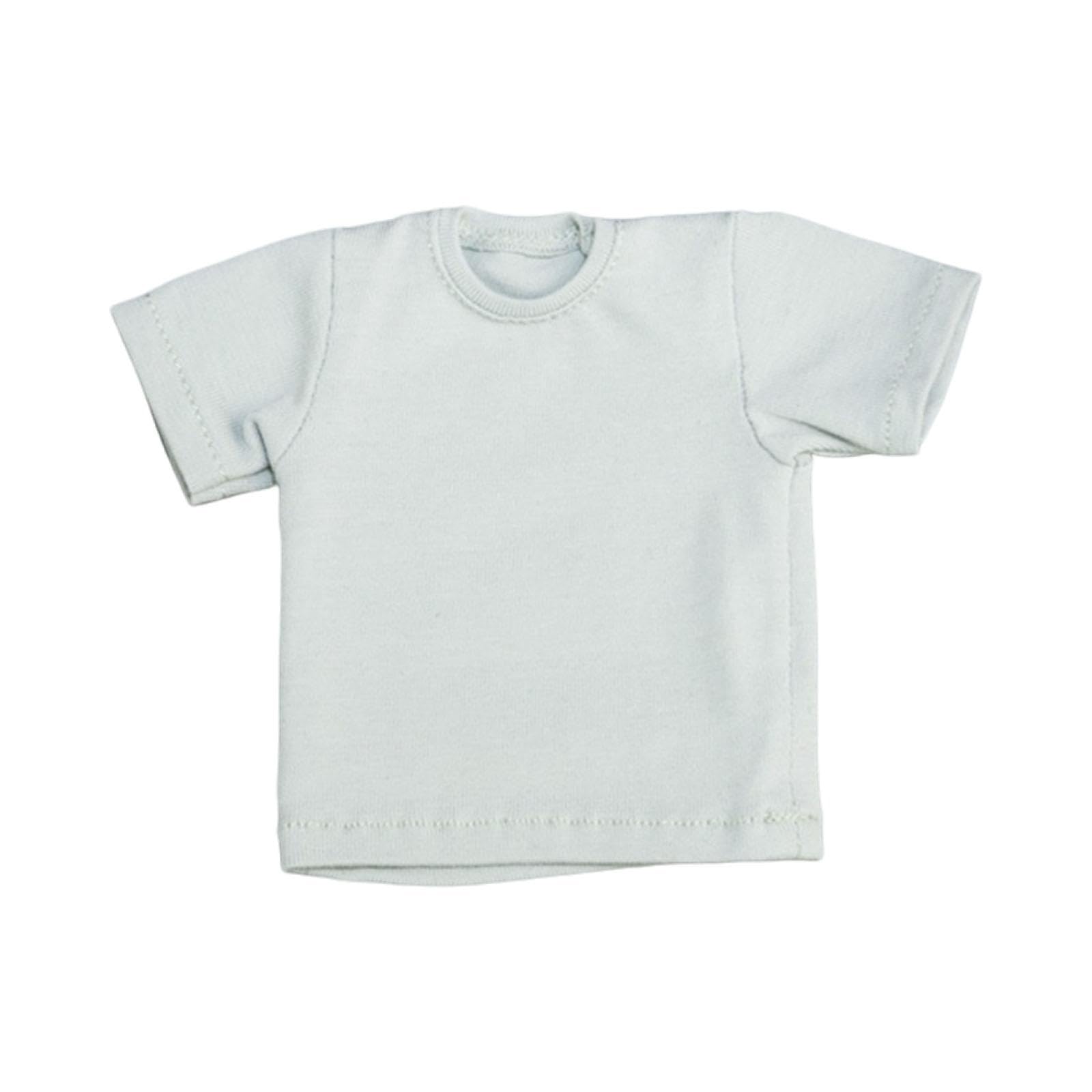 Yunhgft 1/6 Scale Figure Doll Clothes Outfits T-shirt Mini Short Sleeve Handmade for 12 Inch Male Female Collectable Action Figures, Gray