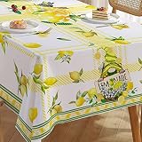 Hexagram Lemon Tablecloth, Lemon Table Cloth Rectangle 60x120 inch, Indoor or Outdoor Holiday Yellow