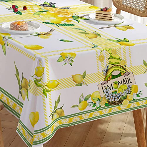 Hexagram Lemon Tablecloth, Lemon Table Cloth Rectangle 60X120 Inch, Indoor Or Outdoor Holiday Yellow Table Decor For Dinner #TOP22