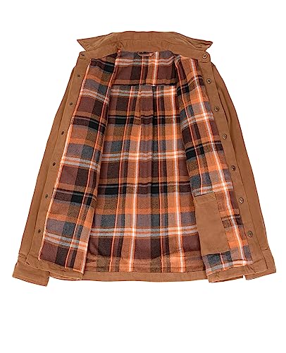 Image of ZENTHACE Men's Full Flannel Lined Shirt Jacket, Heavy Washed Rugged Cotton