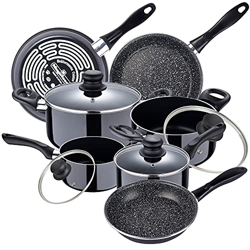 Bateria de cocina 8 piezas SAN IGNACIO Porto de aluminio prensado con juego sartenes (18/20/24...