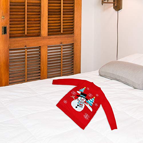 KESYOO Boneco de Neve Feminino Floco de Neve Suéter de Natal de Manga Longa Com Tema de Natal Tricô