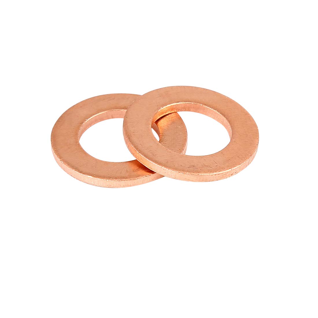 X AUTOHAUX 10pcs Copper Washer Flat Sealing Gasket Ring for Car 10 x 18 x 1.5mm, Rose Gold Tone, 10*18*1.5mm - Image 3