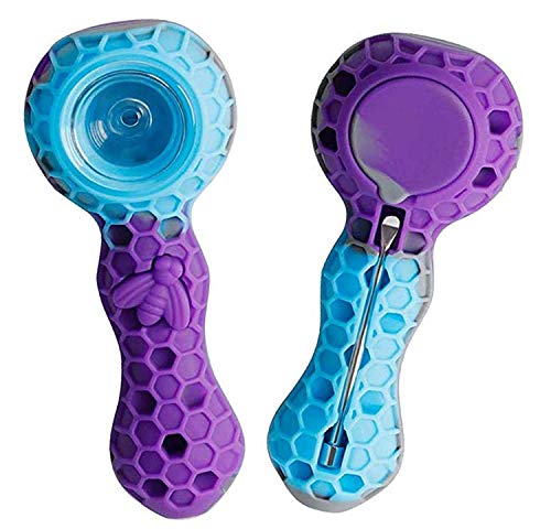 Unbreakable Straw with Cleaner Cover and Decorative Bowl Interior (Purple)