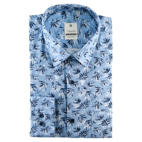 Image of 7-DAYS Men's Premium Printed Shirt - 100% Cotton, Regular Fit, Full Sleeve, with Pocket - Versatile for Formal Occasions and Casual Wear