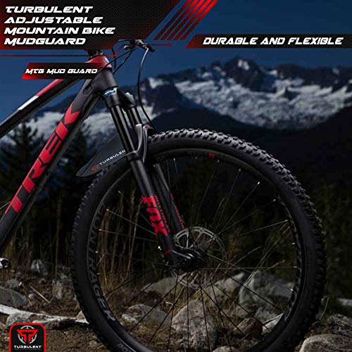 image for Turbulent - Pair Adjustable Mountain Bike Mudguard – Bicycle MTB Whe