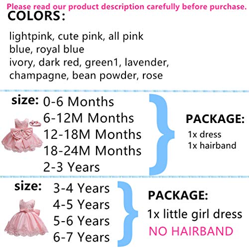 Image of Christening Lace Flower Baby Girl Dress Princess Formal Prom Tutu Ball Gown, Bean Powder, 4T