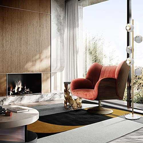 Image of Soft Woolen Modern Collection Tufted Carpet for Living Room Bedroom and Hall Size 8 x 10 Feet Color Black & Multi-N