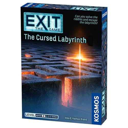 THAMES & KOSMOS EXIT: The Cursed Labyrinth | Exit: The Game - A Kosmos Game | Family-Friendly Card-Based at-Home Escape Room Experience for 1 to 4 Players Ages 10+ Black