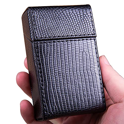 XNKL Funda de piel clásica negra para cigarrillos con capacidad para 20 cigarrillos, el mejor regalo para hombres y mujeres, fácil de...